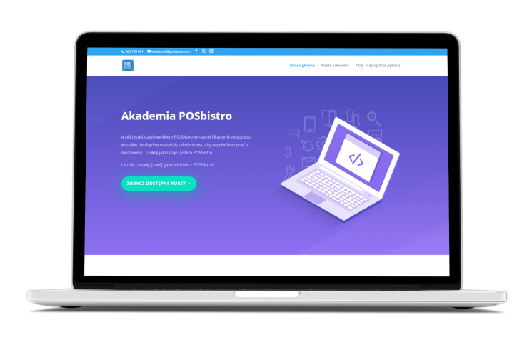 Akademia POSbistro - Szkolenia i wsparcie dla użytkowników Strona główna Akademii POSbistro prezentująca szkolenia i materiały edukacyjne dla użytkowników systemu POSbistro.